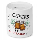 Skarbonki - Skarbonka na Urodziny 80 80te 80-te na Prezent z Nadrukiem ze Zdjęciem + Opakowanie na prezent (wzór 04) - miniaturka - grafika 1