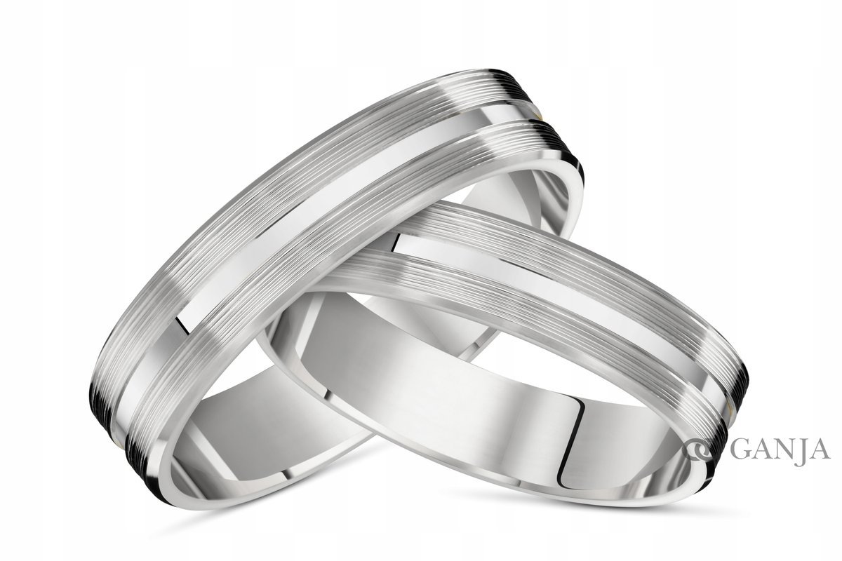 Obrączki srebrne 925+GRAWER 5mmOB83 bezszwowe ŚLUB