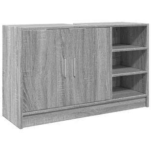 vidaXL Szafka pod umywalkę, szary dąb sonoma, 90x29x55 cm - Szafki łazienkowe - miniaturka - grafika 1