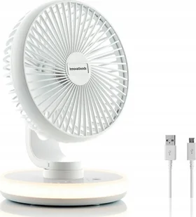 Wentylator USB InnovaGoods InnovaGoods Rechargeable Desk Fan with LED FanLed - Gadżety USB - miniaturka - grafika 1