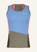 Koszulki i topy damskie - Salewa Tank Top Puez Sport Dry blau - miniaturka - grafika 1
