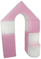 Klocki - mini zamek 6 dużych klocków piankowych do zabawy żłobków przedszkoli (biały, różowy (pastel)) - miniaturka - grafika 1