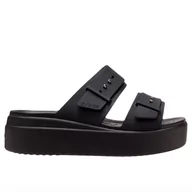 Klapki i japonki damskie - Klapki Crocs Brooklyn Buckle 207431-001 - czarne - miniaturka - grafika 1