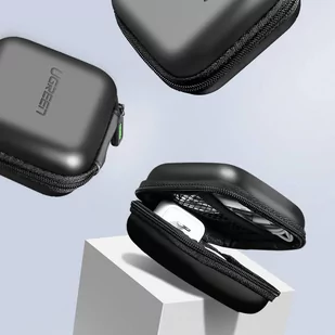 Ugreen etui pudełko na słuchawki 8 cm x 8 cm czarny (40816) - Etui i futerały do telefonów - miniaturka - grafika 2