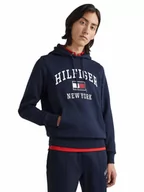 Bluzy męskie - Tommy Hilfiger Bluza Męska Modern Varsity Hoody Granatowa Mw0Mw28173 Dw5 L - miniaturka - grafika 1