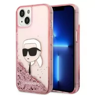 Etui i futerały do telefonów - Etui ochronne na telefon Karl Lagerfeld KLHCP14SLNKHCP do Apple iPhone 14 6,1" różowy/pink hardcase Glitter Karl Head - miniaturka - grafika 1