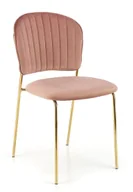 Krzesła - Różowe welurowe tapicerowane krzesło w stylu glamour E0-G62 - miniaturka - grafika 1