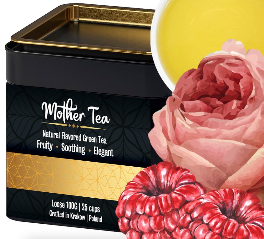 Herbata Zielona w Puszcze Prezent na Dzien Mamy Herbata z Różą Maliną