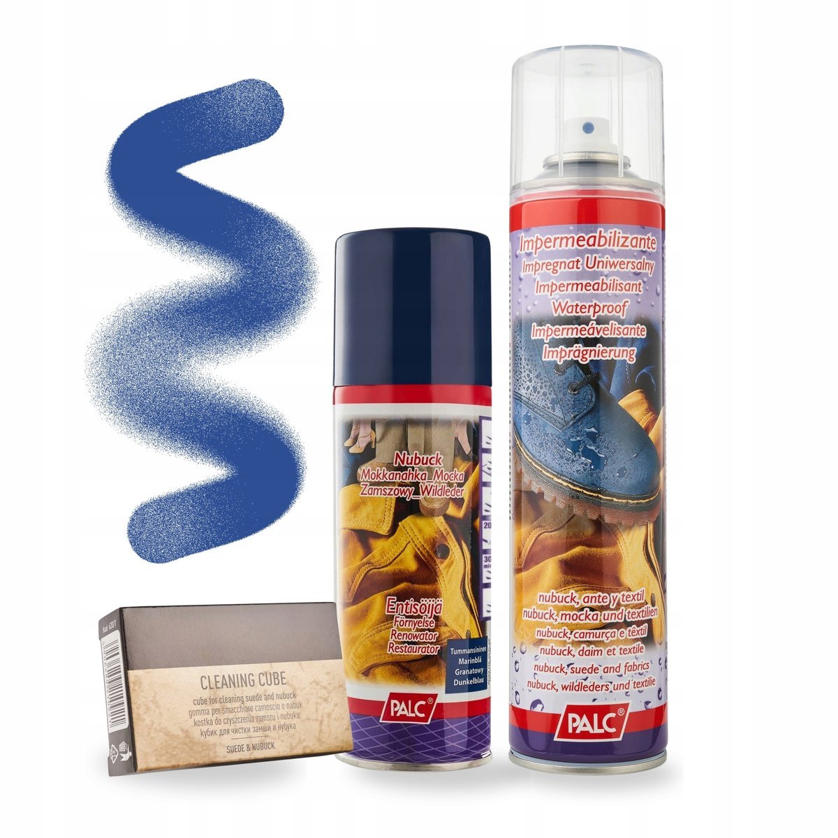 Gumka do Zamszu Granatowy Spray Renowator i Impregnat Palc Zestaw 3w1