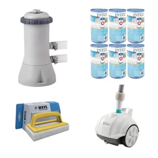 WAYS - Pielęgnacja basenu - Odkurzacz basenowy ZX50 & pompa filtrująca 3407 L/u & 6 filtrów typu A & szczotka szorująca WAYS - Baseny ogrodowe - miniaturka - grafika 1