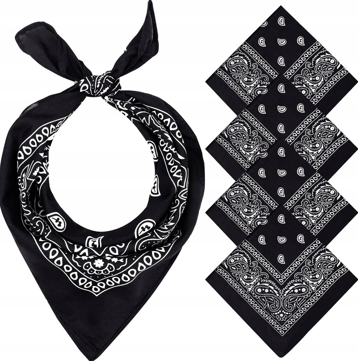 BANDANY 4 SZTUKI 54X54CM PAISLEY UNISEX CHUSTKA OPASKA WŁOSY STYLOWA