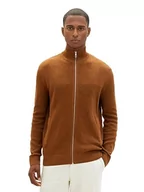 Kurtki męskie - TOM TAILOR Męska kurtka z dzianiny, 30313 - Equestrian Brown Melange, XL - miniaturka - grafika 1