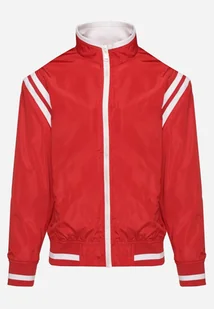 Czerwona Kurtka Bomberka z Gumką w Pasie Ozdobiona Paskami Nevetas - Kurtki męskie - miniaturka - grafika 1