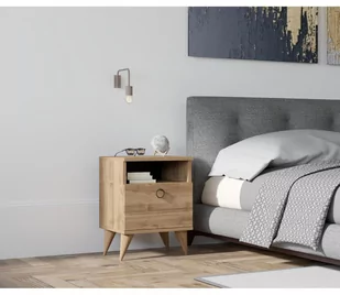 Szafka nocna BARLO 50x40 cm brązowa - Szafki nocne Szafka nocna BARLO 50x40 cm brązowa - Szafki nocne - miniaturka - grafika 1