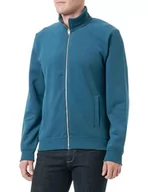 Bluzy męskie - s.Oliver Big Size męska bluza dresowa ze stójką, niebiesko-zielona, rozm. 3XL, Niebieski zielony, 3XL - miniaturka - grafika 1