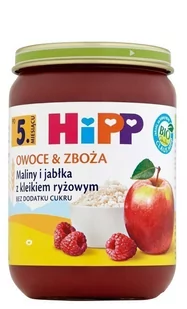 HiPP DESER MALINY I JABŁKA Z KLEIKIEM RYŻOWYM BIO 190G - Desery dla dzieci - miniaturka - grafika 2