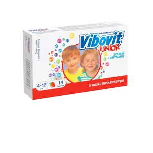 Vibovit junior x 14 sasz.sm.truskawkow - Witaminy i minerały - miniaturka - grafika 1