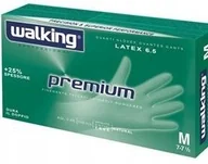 Rękawiczki jednorazowe - Walking Premium Rękawice latex rozm M - 100 szt - miniaturka - grafika 1