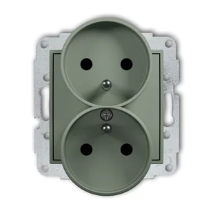 Karlik Gniazdo podwójne z przesłonami torów MINI - szałwiowy - Gniazdka elektryczne Karlik Gniazdo podwójne z przesłonami torów MINI - szałwiowy - Gniazdka elektryczne - miniaturka - grafika 1