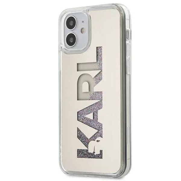 Karl Lagerfeld KLHCP12SKLMLGR iPhone 12 5,4" srebrny/silver hardcase Mirror Liquid Glitter Karl