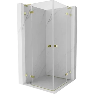 Mexen Lunar L Duo kabina prysznicowa uchylna 85 x 85 cm, transparent, złota - 834L-085L-085P-50-00 - Kabiny prysznicowe - miniaturka - grafika 1