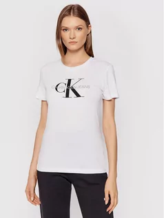 Koszulki i topy damskie - Calvin Klein Jeans T-Shirt J20J207878 Biały Regular Fit - grafika 1
