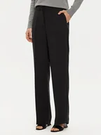 Spodnie sportowe damskie - Tommy Hilfiger Spodnie materiałowe WW0WW45445 Czarny Regular Fit - miniaturka - grafika 1