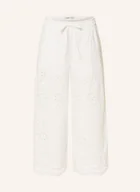 Spodnie sportowe damskie - Only Kuloty Z Dziurkowanej Koronki weiss - ONLY - miniaturka - grafika 1