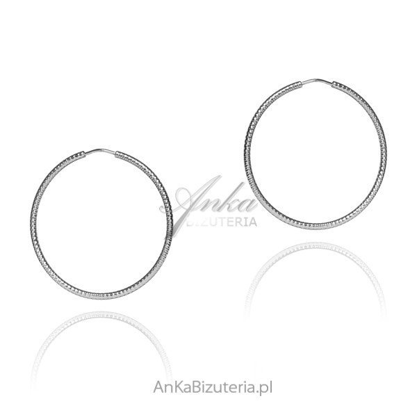 ankabizuteria.pl Kolczyki srebrne kółka grawerowane - średnica 2,5 c