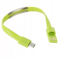 Kable USB - Kabel PC USB Micro USB w kształcie bransoletki na rękę zielony - miniaturka - grafika 1