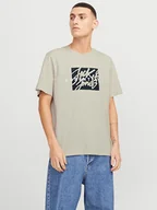 Koszulki męskie - Jack & Jones Koszulka w kolorze beżowym - miniaturka - grafika 1