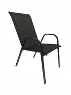 Fotele i krzesła ogrodowe - Mocne Metalowe Nowoczesne Krzesło Ogrodowe Taras Minorka Czarny - miniaturka - grafika 1
