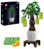 Klocki - DRZEDKO SZCZĘŚCIA KLOCKI LOGO KWIATY W DONICZCE PUZLE 3D KWIAT Z KASĄ 905 - miniaturka - grafika 1