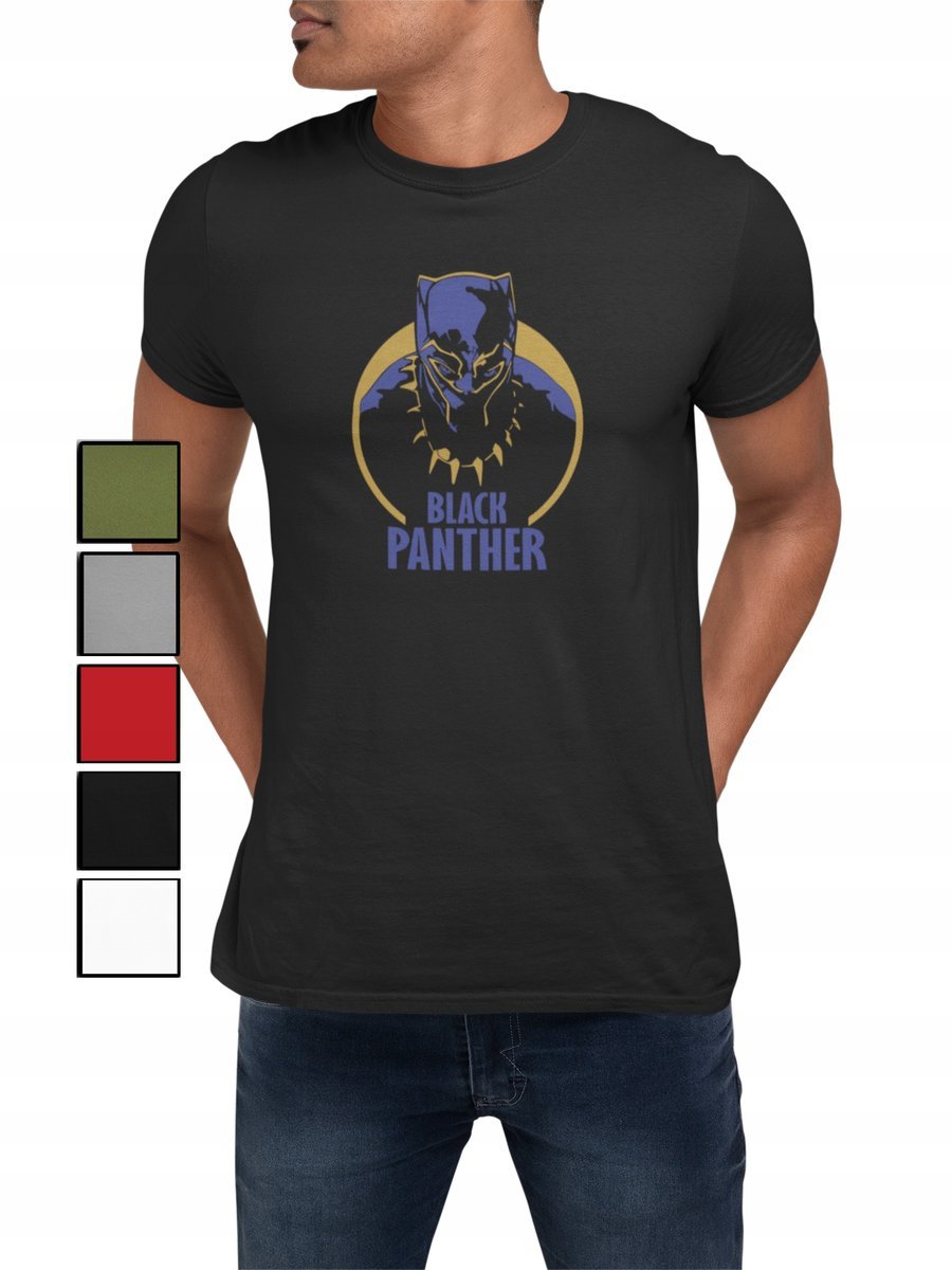 KOSZULKA T-SHIRT MĘSKA Z NADRUKIEM DC MARVEL CZARNA PANTERA -XS
