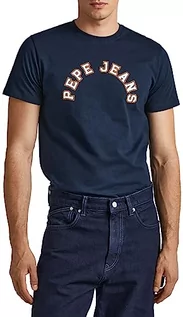 Koszulki męskie - Pepe Jeans Koszulka męska Westend, Niebieski (Dulwich), L - grafika 1