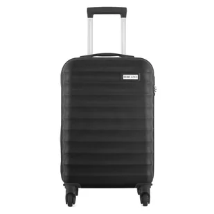 Walizka z ABS-u w poziome paski 20" - czarna Semi Line - Walizki - miniaturka - grafika 1