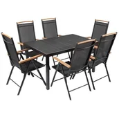 Meble ogrodowe - MIRPOL Zestaw mebli ogrodowych Izzy WR-7222-7PC-CS Brązowo-czarny - miniaturka - grafika 1