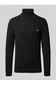 Swetry męskie - Sweter z dzianiny z prążkowanymi wykończeniami - Gant - miniaturka - grafika 1