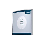 Systemy ekspozycyjne i znaki informacyjne - Europel EUROPEL znak na drzwi, prosty i elegancki, lekko zakrzywiony, 15 x 15 cm. Mocowanie na śrubę lub klej, orientacja pionowa lub pozioma, osłona z PCW, kolor srebrny, zawiera materiał montażowy 355502 - miniaturka - grafika 1