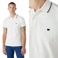 Koszulki męskie - Wrangler POLO SHIRT Worn White BIAŁA POLÓWKA POLO MAŁE LOGO REGULAR FIT XXL - miniaturka - grafika 1