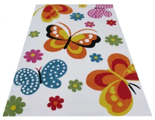 Kremowy dywan dla dzieci w motylki H2-G12 - Dywany dla dzieci Kremowy dywan dla dzieci w motylki H2-G12 - Dywany dla dzieci - miniaturka - grafika 1