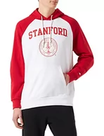 Bluzy męskie - Champion Męska bluza z kapturem Legacy College Heavy Powerblend, (Biały/czerwony koledż), S - miniaturka - grafika 1