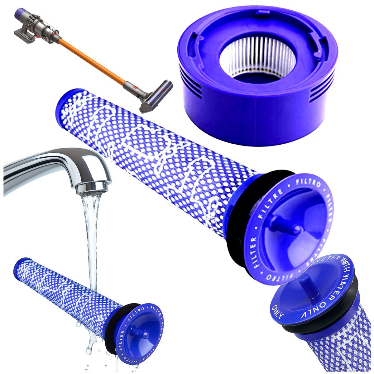 Filtr powietrza hepa do odkurzacza zamienny zestaw 2szt filtrów Dyson V10 SV12