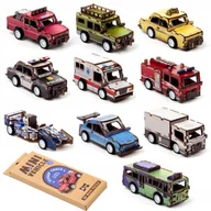 Puzzle - Puzzle Drewniane 3D MINI ZESTAW 10 SAMOCHODÓW MODEL SKŁADANE AUTA PREZENT - miniaturka - grafika 1