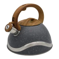 Czajniki na gaz - Czajnik stalowy z gwizdkiem tradycyjny na gaz indukcję 3L szary BRUNBESTE BB-2277 - miniaturka - grafika 1