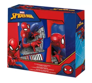 Kids Euroswan, Zestaw Bidon aluminiowy + śniadaniówka Spiderman - Zestawy naczyń dla dzieci - miniaturka - grafika 1