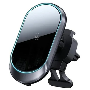 USAMS Magnetyczny uchwyt indukcyjny Wireless Charging 15W do kratki went. czarny/black CD182ZJ01 (US-CD182) - Uchwyty samochodowe do telefonów - miniaturka - grafika 1