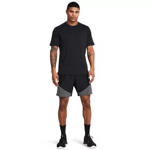 Męskie spodenki treningowe Under Armour UA Peak Woven Hybrid Short - czarne - UNDER ARMOUR - Spodnie sportowe męskie - miniaturka - grafika 1