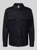 Koszule męskie - Kurtka koszulowa o kroju relaxed fit z kieszenią na piersi - miniaturka - grafika 1