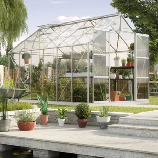 VITAVIA szklarnia ogrodowa Uranus 9900, srebrna (9.9 m2, 2.57 m x 3.83 m) + baza - Szklarnie ogrodowe VITAVIA szklarnia ogrodowa Uranus 9900, srebrna (9.9 m2, 2.57 m x 3.83 m) + baza - Szklarnie ogrodowe - miniaturka - grafika 6